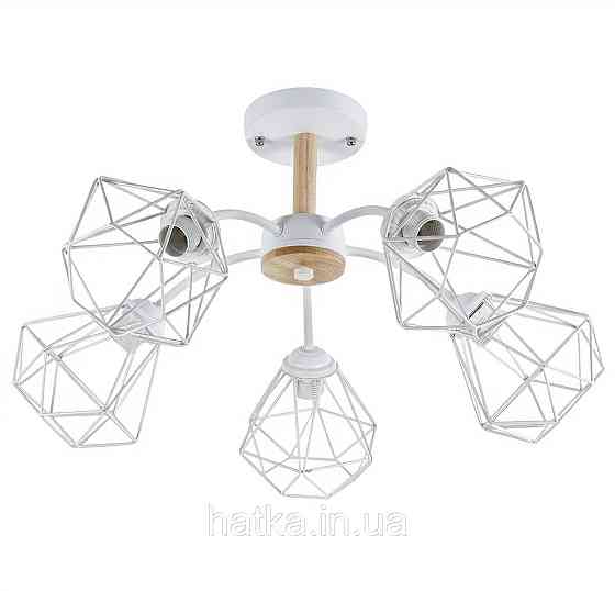 Люстра стельова на 5 плафонів VALESO XL25008-5 для вітальні та спальні Білий XL25008-5 Київ