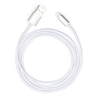 Дата кабель USB 2.0 AM to Lightning 1m nylon silver Vinga (VCPDCLNB1S) Винница - изображение 5