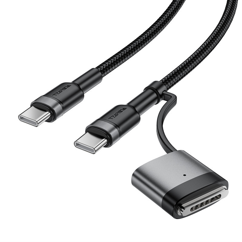 Кабель ACEFAST C22-05 USB-C to USB-C / magnetic aluminum alloy charging data cable Black Одесса - изображение 4