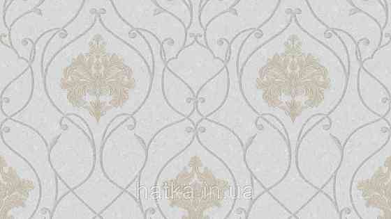 Шпалери метрові вінілові на флізеліні Sintra Classic класика вензелю завитки структурне біле золото на бежевому 423257 Київ