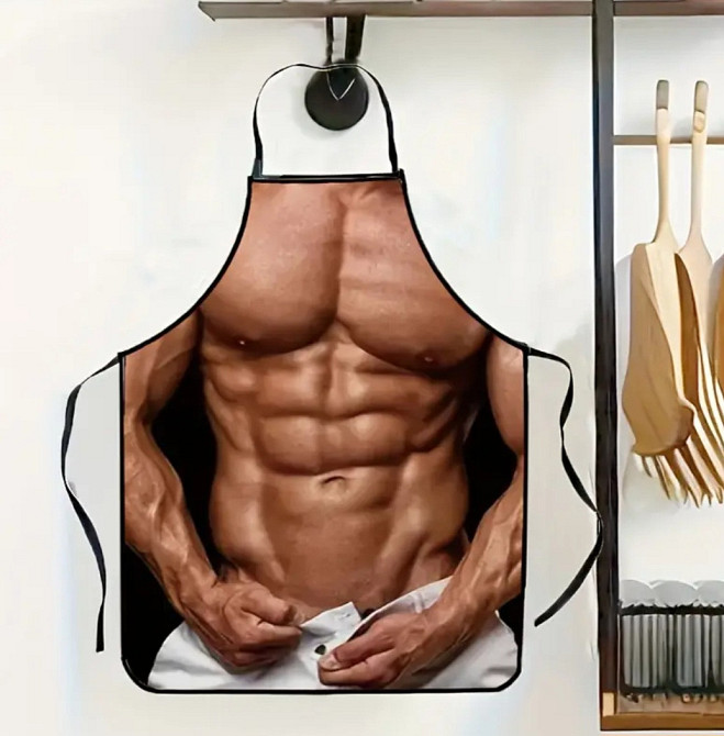 Фартук з приколом чоловічий в білих штанях 80 на 60 см різнобарвний Київ - фото 4