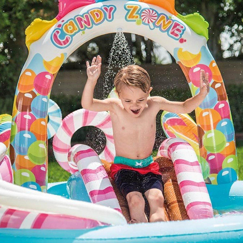 Детский надувной игровой центр бассейн INTEX 57149 «Сладости» 259х191х130 см с шариками, горкой Киев - изображение 4