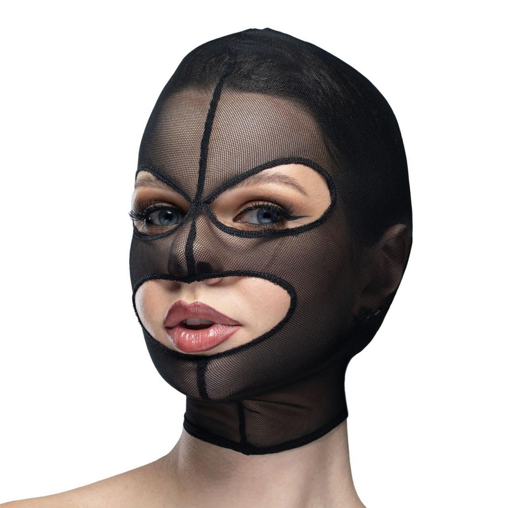 Маска сітка з відкритим ротом та очима Feral Feelings - Mask Black Sex Aura Київ - фото 1
