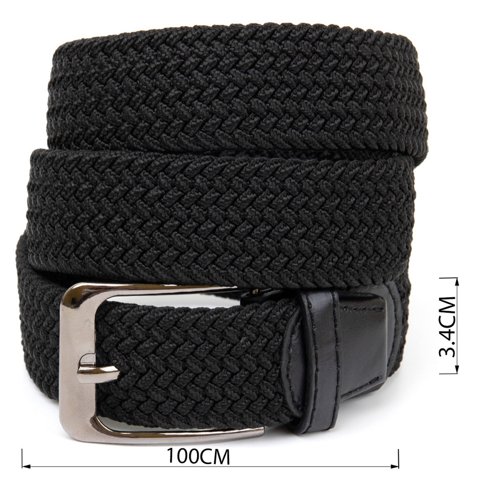 Текстильный мужской ремень классика Vintage 20525 Черный Киев - изображение 3