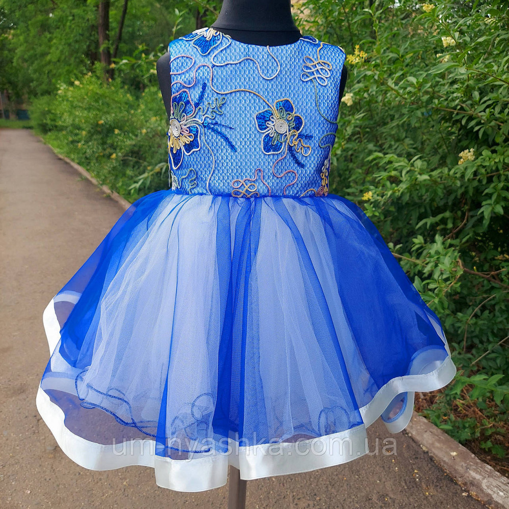 Нарядное платье на 1 годик синее "Узор" Кривой Рог - изображение 4