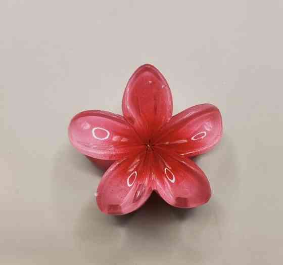 Заколка-крабік квітка маленька 4х4 см Малиновий Сміла