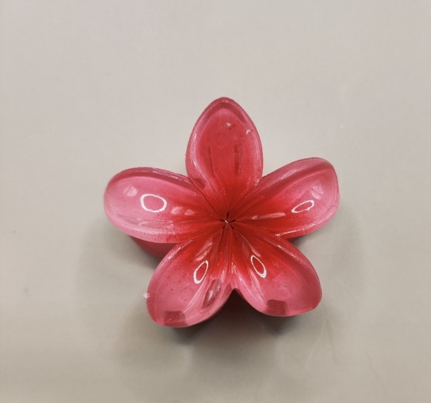 Заколка-крабик цветок маленький 4х4 см Малиновый Смела - изображение 1