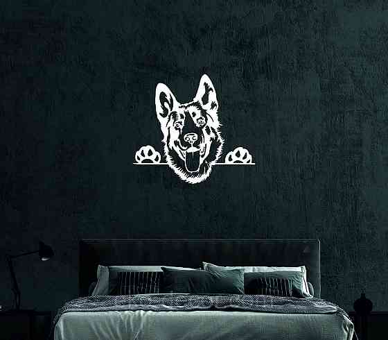 Декоративне настінне Панно «Вівчарка», Декор на стіну 50*44 см, Білий Київ