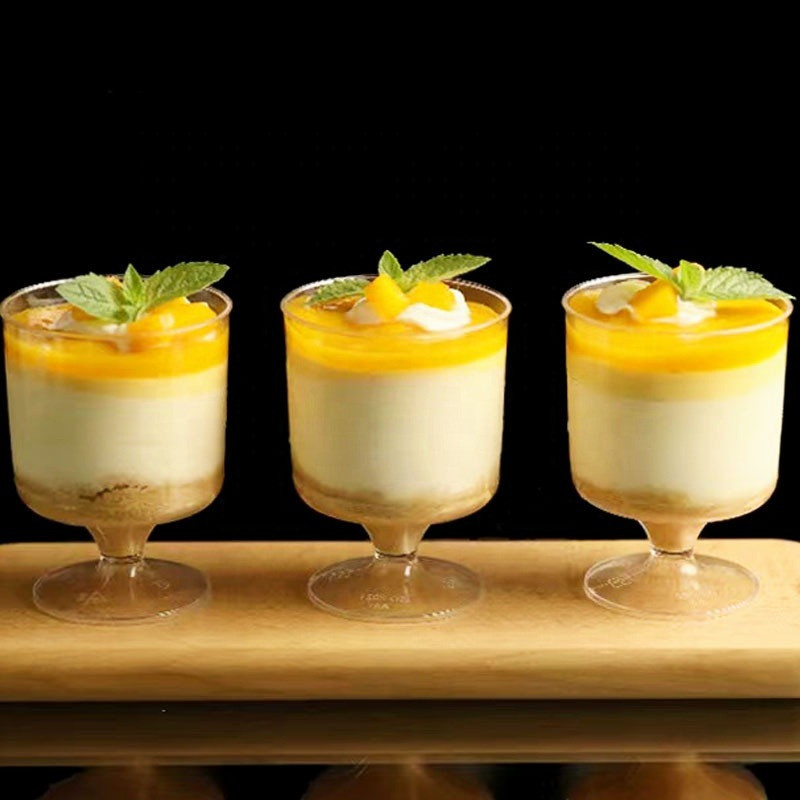 Набор стаканов десертных 160 мл, 10 шт, многоразовые, пластиковые,прочные на ножке, для фуршетов креманка для десертов,прозрачная Каменец-Подольский - изображение 3