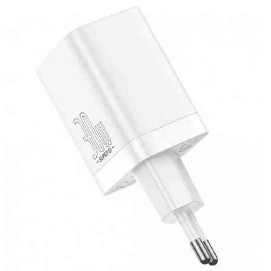 Мережевий зарядний пристрій Baseus Super Si Pro Quick Charger Type-C+USB 30W білий Львів