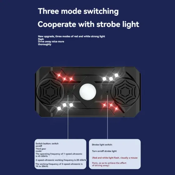 Ультразвуковой репеллент от насекомых Siurn с двумя динамиками, USB-питание, 3 режима, черный Коломия