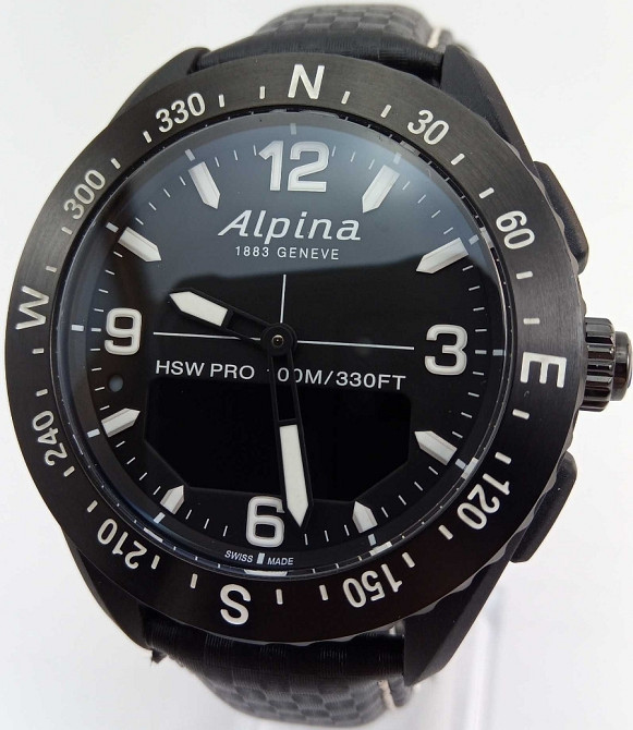 Швейцарские умные часы Alpina AlpinerX будильник компас сапфир баромет. Киев - изображение 7