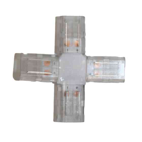 Коннектор X-образный 10 мм лента-лента IP65, прозрачный Днепр