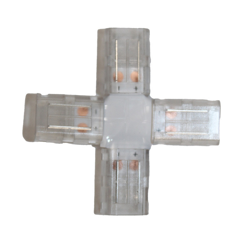 Коннектор X-образный 10 мм лента-лента IP65, прозрачный Днепр - изображение 1