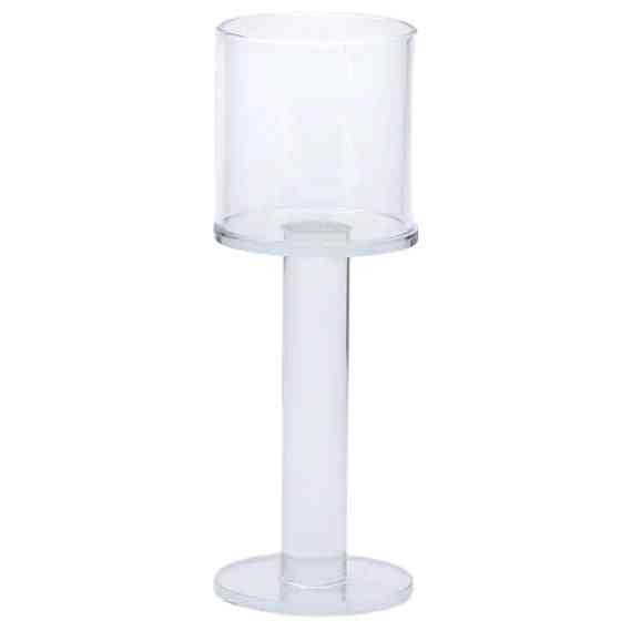 Yiwu Підсвічник скляний на ніжці 6×16 см підсвічник келих декоративний прозорий HP-4-38M Киев