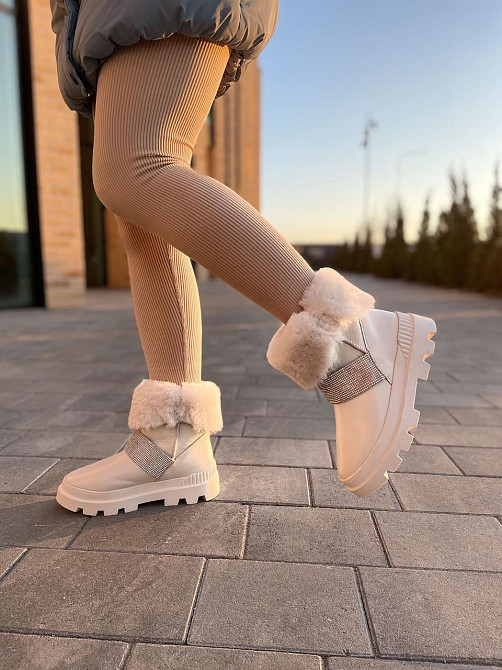 Marko Угги жіночі DE MARKO бежеві натуральна шкіра висота 12 см (4882) Коломия - фото 2