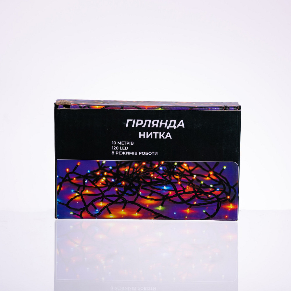 Новорічна гірлянда кімнатна нитка 10 м 120 LED білий провід Білий W120LED10MWW Київ - фото 5