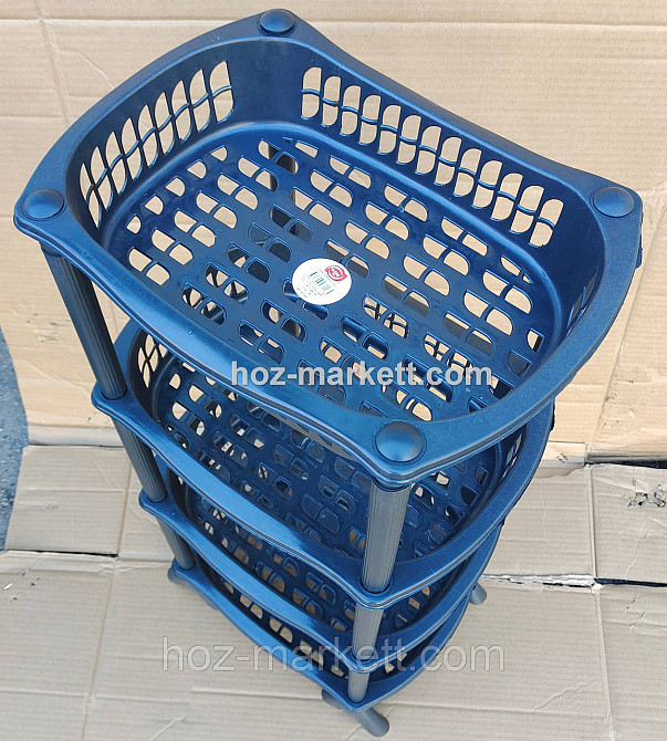 Полиця етажерка пластикова для ванної та кухні чорна Харків - фото 9