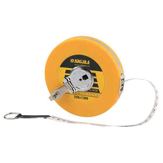 Рулетка геодезична закритий корпус скловолоконне полотно 20 м × 13 мм SIGMA (3831201) Київ