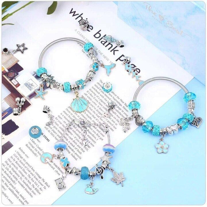 Детский набор для творчества для создания шарм браслетов и колье . из бусин в подарочной коробке 63 шт. Киев - изображение 2