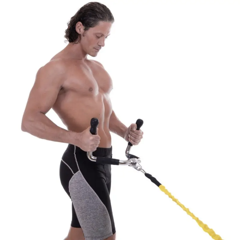 Ручка для тяги York Fitness багатофункціональна з гумовими рукоятками, хром Киев - изображение 10