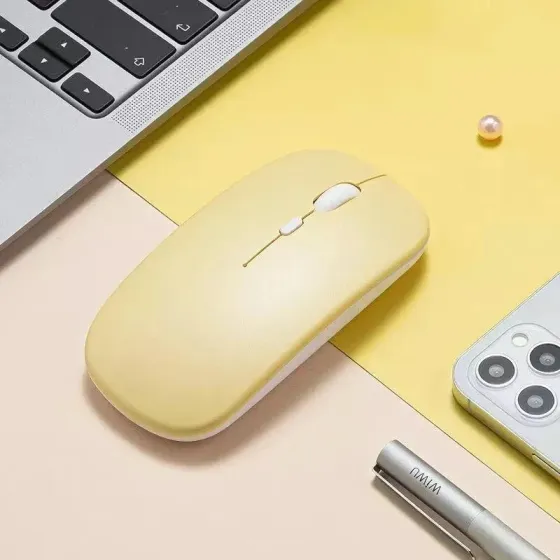 Мишка безшумна комп'ютерна Macarone Lite  Жовта Запоріжжя