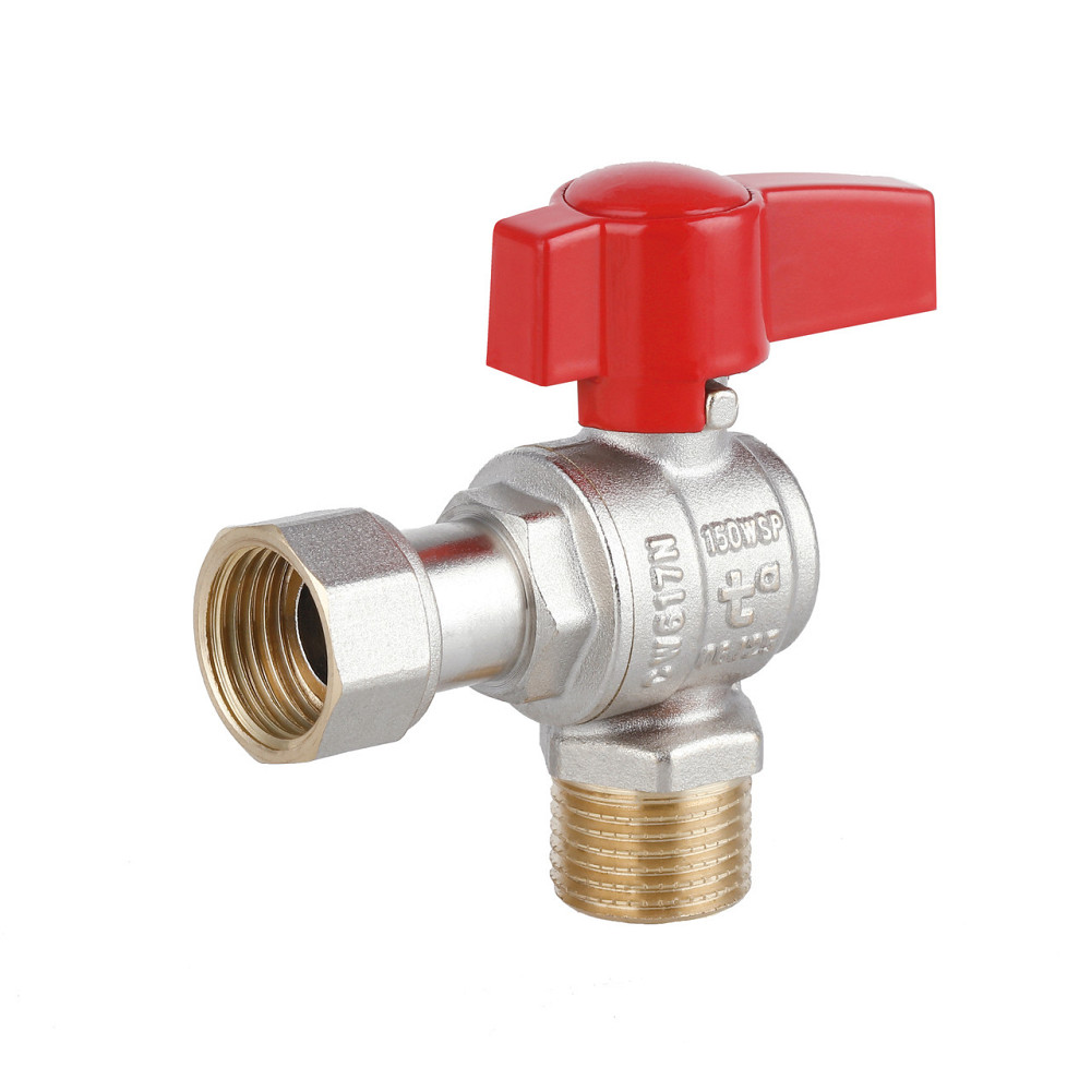 Кран кульовий Thermo Alliance Standart 1/2" ВН кутовий, PN40, з накидною гайкою TAS224W15 Київ - фото 8