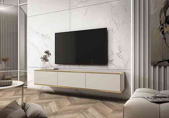 Тумба під телевізор навісна Perfect Home Оро / Oro 3-дверна RTV175 Бежевий (PFH-091361) Дніпро