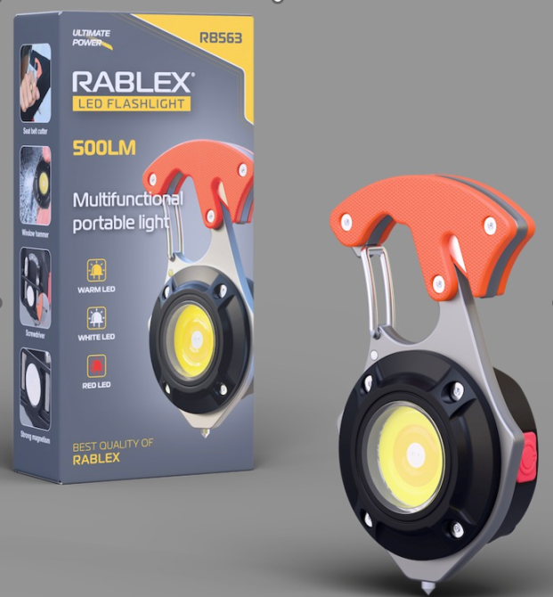 Ліхтар для кемпінгу Rablex RB563, Білий, Жовтий, Червоний, мультитул, Li-Ion акум., магніт, карабін Дніпро - фото 2