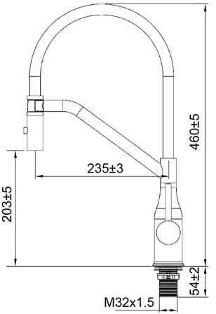 Змішувач для кухні Koer KI-70026-02 з чорним силіконовим виливом   ( KR5209 ) 26802 Харків
