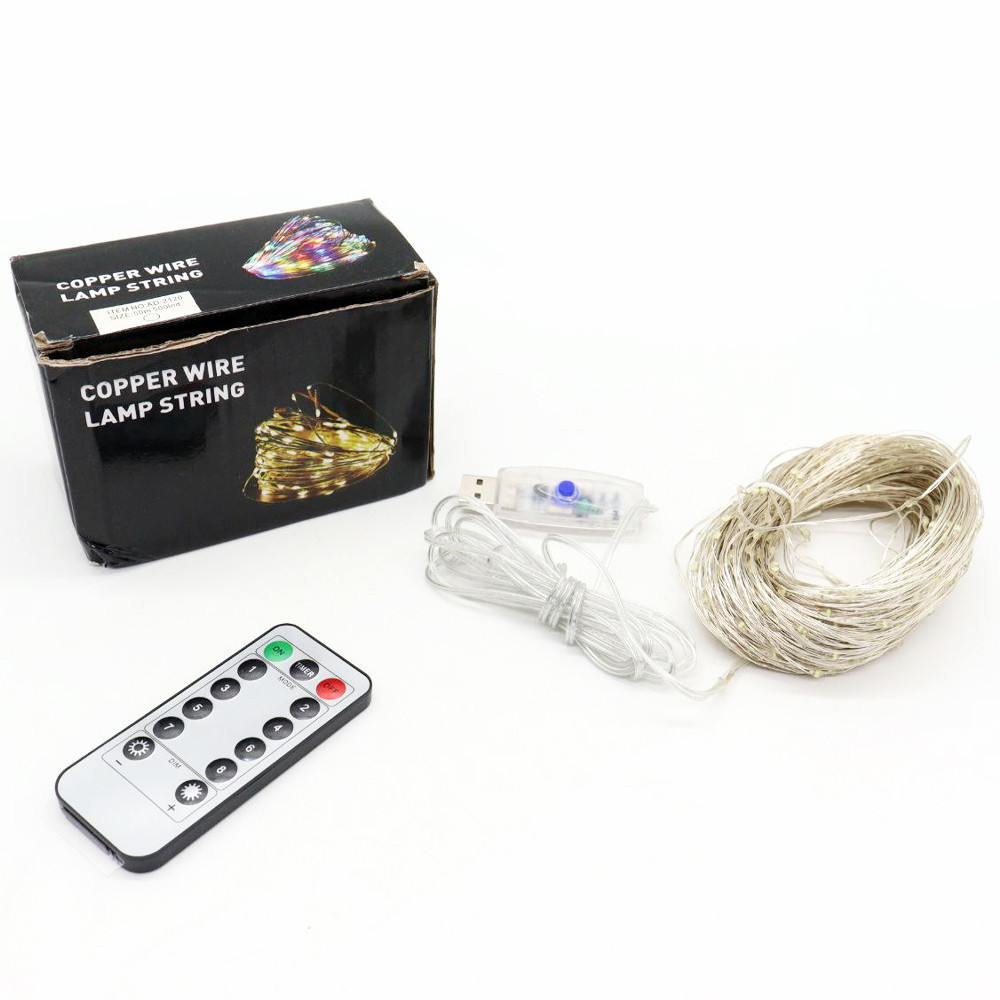 Гирлянда нить Роса от USB,50м,500LED + пульт,Холодный белый SBR Киев - изображение 10