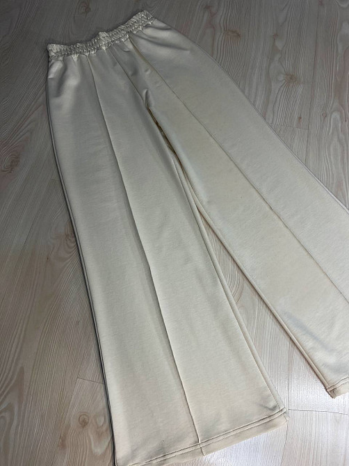 Брюки женские MY CITY 8286 палаццо-клеш с высокой посадкой молочные, молочний, SM Киев - изображение 18