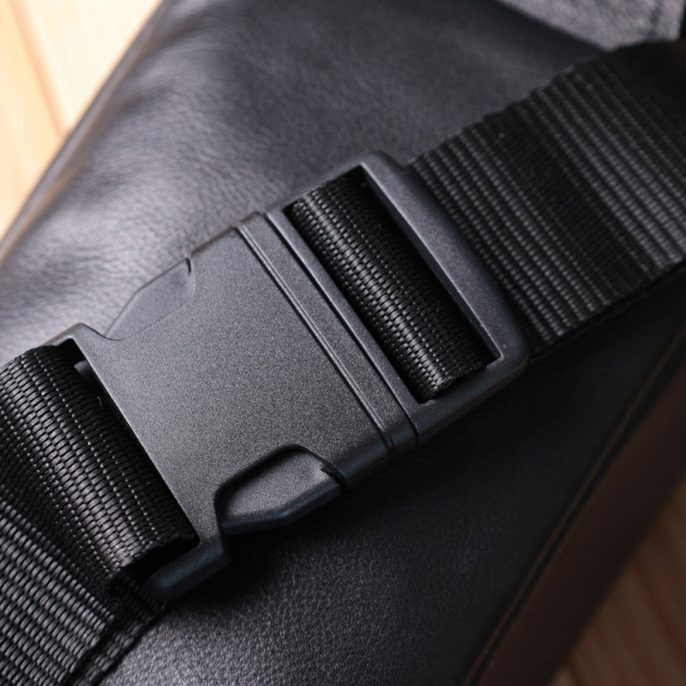 Прямоугольная сумка-бананка для мужчин из натуральной глянцевой кожи Черная (SHVIGEL) Киев - изображение 4