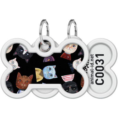 Адресник для животных WAUDOG Smart ID с QR паспортом "Кошки", кость 40х28 мм (0640-0216) Винница - изображение 1