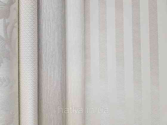 Шпалери вінілові на флізеліні Rasch Trianon Xlll 0.53х10 класика структурні смуги білі сріблясті Київ