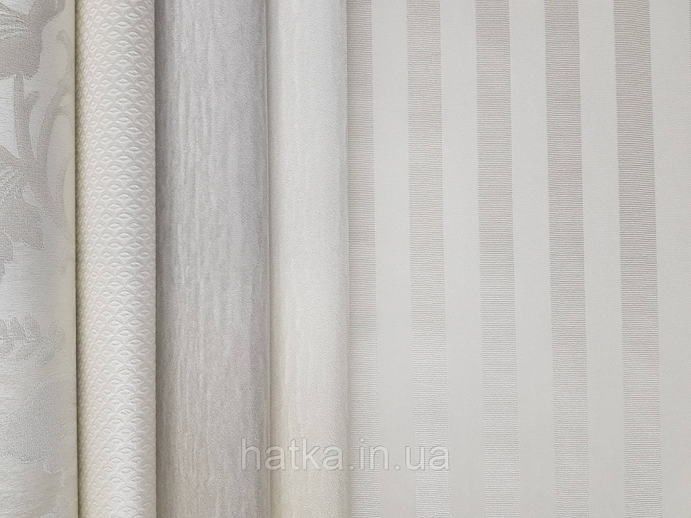Шпалери вінілові на флізеліні Rasch Trianon Xlll 0.53х10 класика структурні смуги білі сріблясті Київ - фото 2