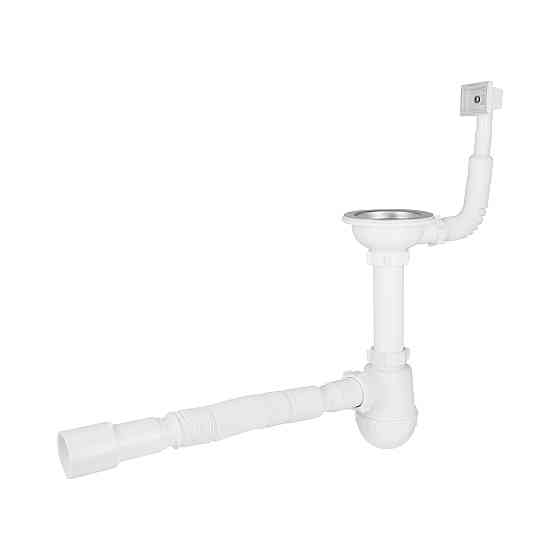 Сифон для кухонної мийки Lidz (WHI) 60 05 M001 01 EURO (вихід 50 мм) Київ