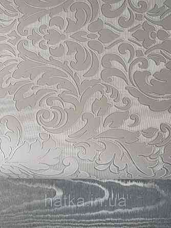 Шпалери вінілові на паперовій основі Sirpi Italian Silk 7 вензелі дамаски структурні блакитні сріблясті Київ