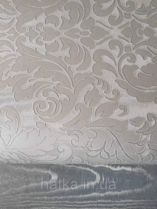 Шпалери вінілові на паперовій основі Sirpi Italian Silk 7 вензелі дамаски структурні блакитні сріблясті Київ - фото 2