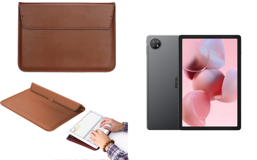 Чехол-конверт VitoCase для Blackview Oscal Pad 18, с функцией подставки для планшета Коричневый Киев - изображение 1