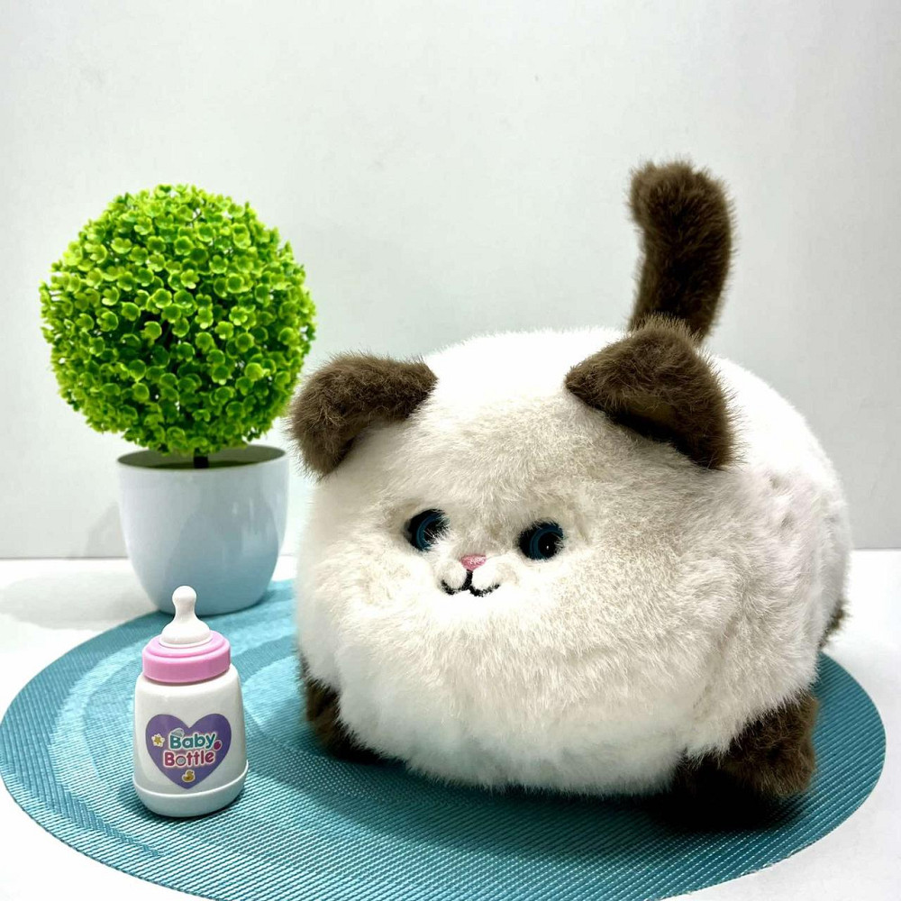 Кошеня інтерактивне Cute Cat виляє хвостиком звукові ефекти Білий з коричневим (933-103 E) Чернігів - фото 3