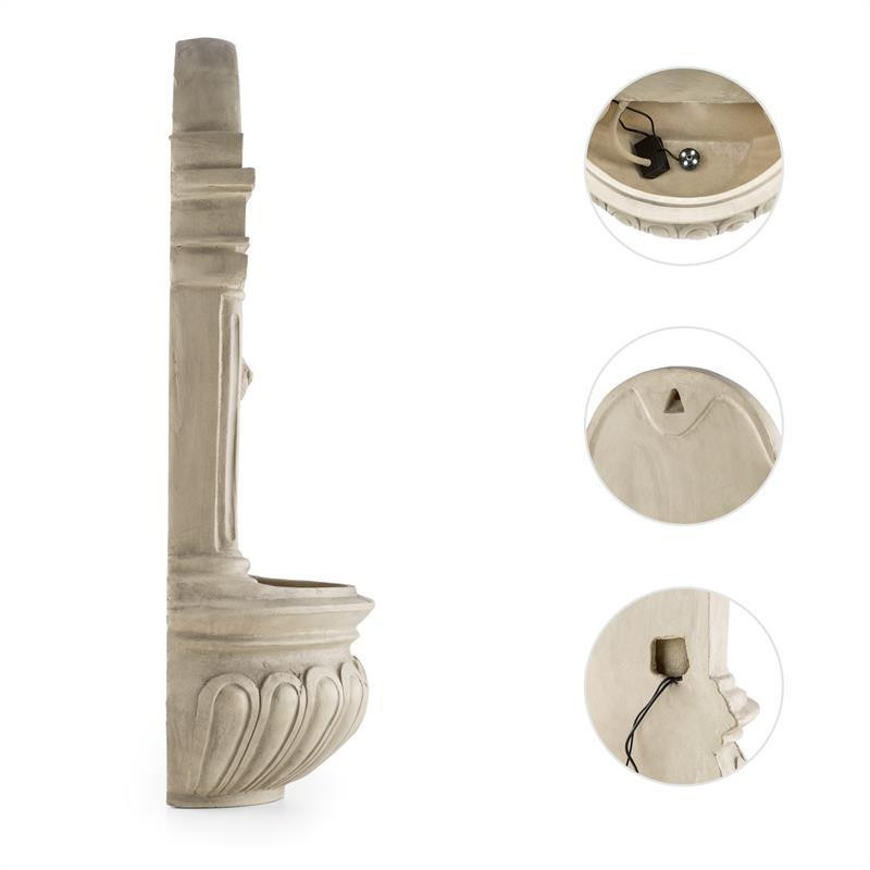 Настенный фонтан Löwenstein, садовый фонтан, солнечный, 2 Вт, светодиод, полирезина, имитация камня (Германия, Ровно - изображение 4