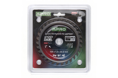 Диск пильный по дереву 125х22.2мм 30Т APRO PRO Ровно - изображение 1