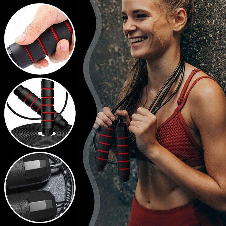 Скакалка, гімнастична, швидкісна для кросфіту з підшибниками, сталевий трос довжина 3 м, червона Кам'янець-Подільський - фото 9