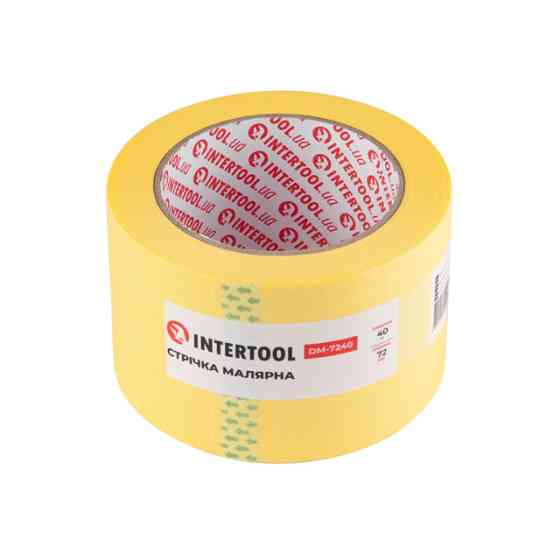 Лента малярная 72мм, 40м, желтая INTERTOOL DM-7240 Киев
