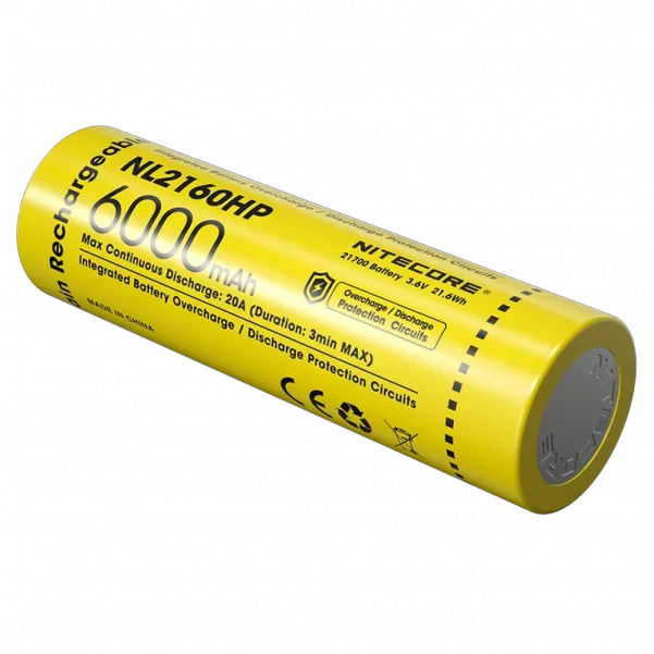 Акумулятор 21700 Nitecore NL2160HP 6000mAh Li-Ion 3.6V (Жовтий) Київ - фото 2