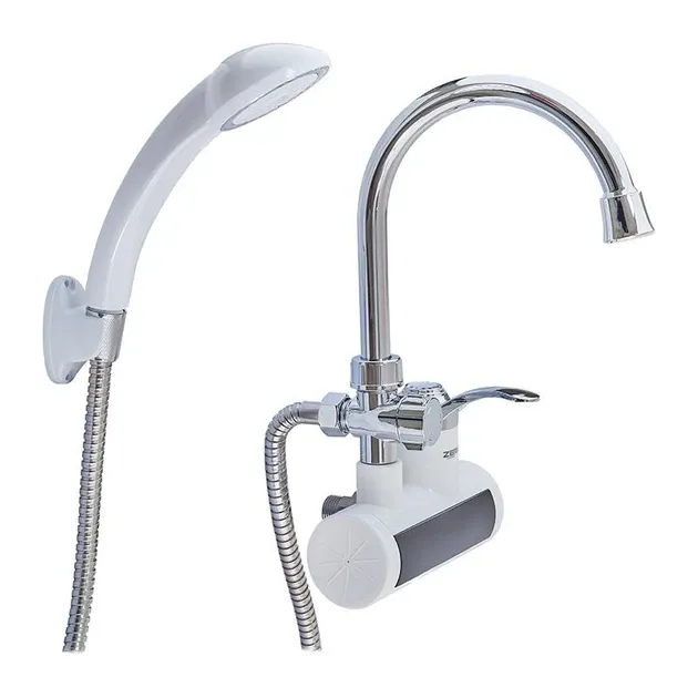 Кран-водонагрівач настінний Zerix ELW22-EW 3 кВт з душовим шлангом та лійкою Чернівці - фото 1