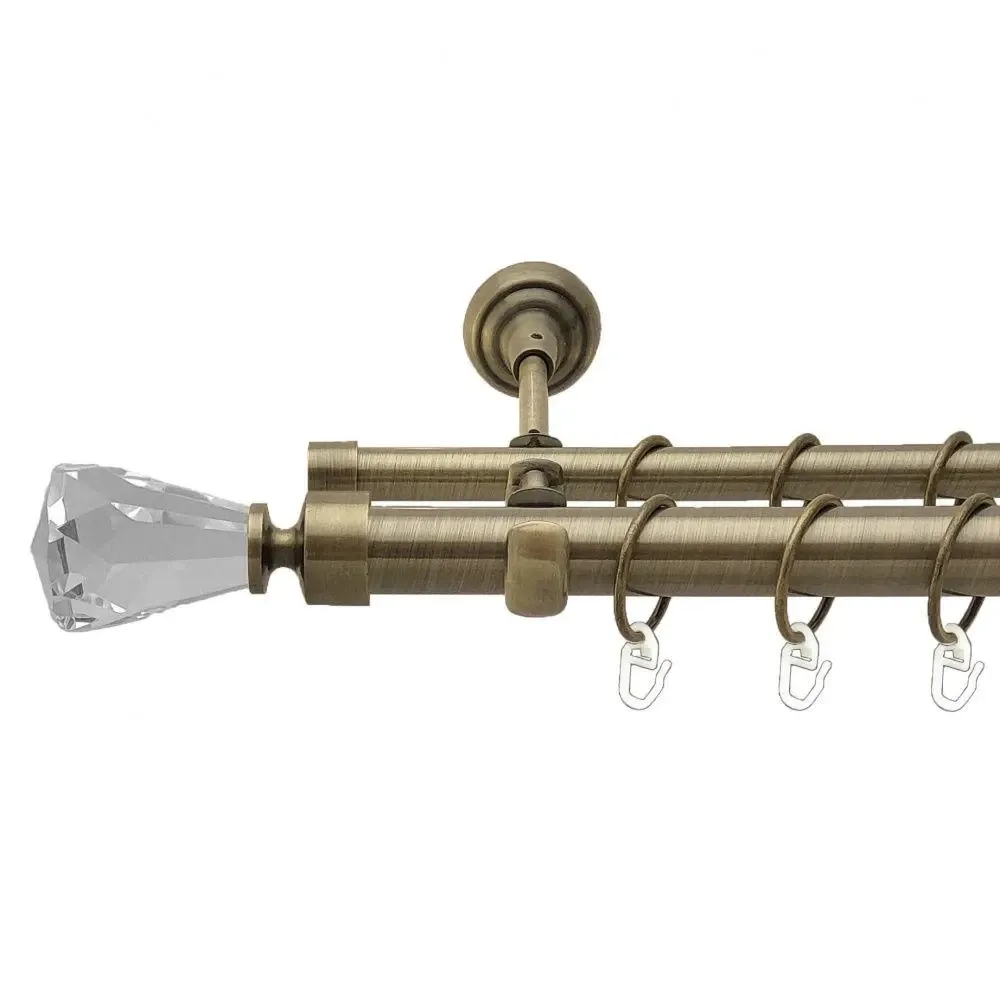 Карниз Orvit Лучетта металевий дворядний відкритий гладка труба кільце металеве Антик 25\16 мм 300 см Львов - изображение 1