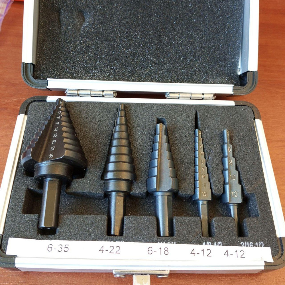 НАБІР СТУПЕРЧАТИX СВЕРЛ 4-12 (5), 4-12 (9), 6-18, 4-22,6,35 АЛ КОРОБКА Полтава - фото 1