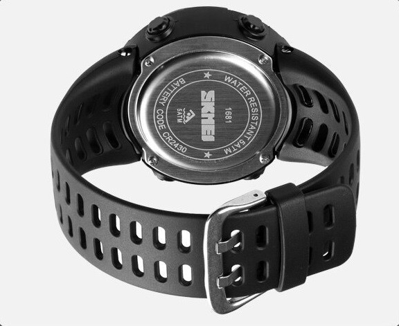 Чоловічий спортивний годинник Skmei 1681 з термометром Чорний Вінниця - фото 10